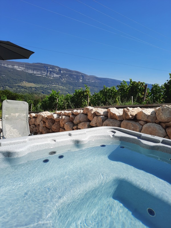jacuzzi dans les vignes du Bugey